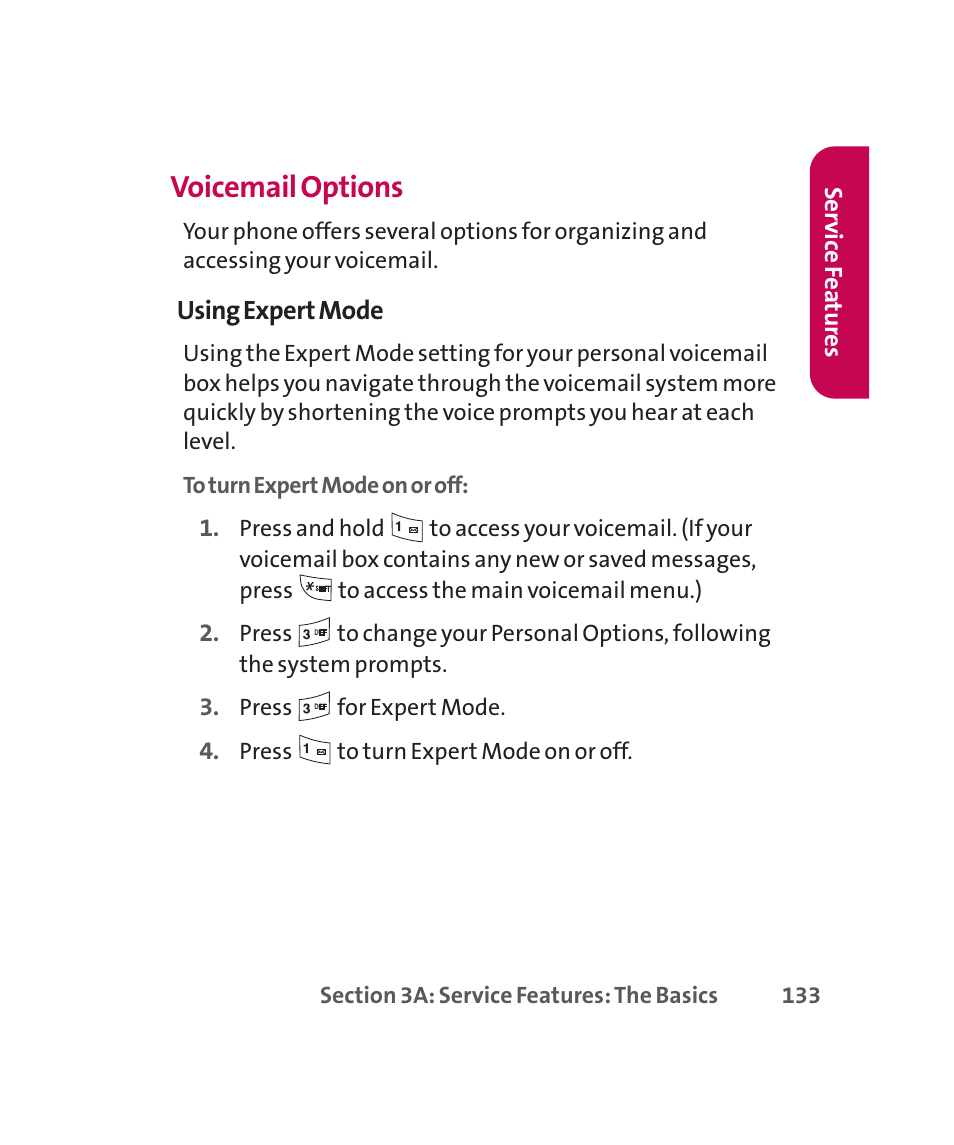 Voicemail options | LG 160 User Manual | Page 146 / 416