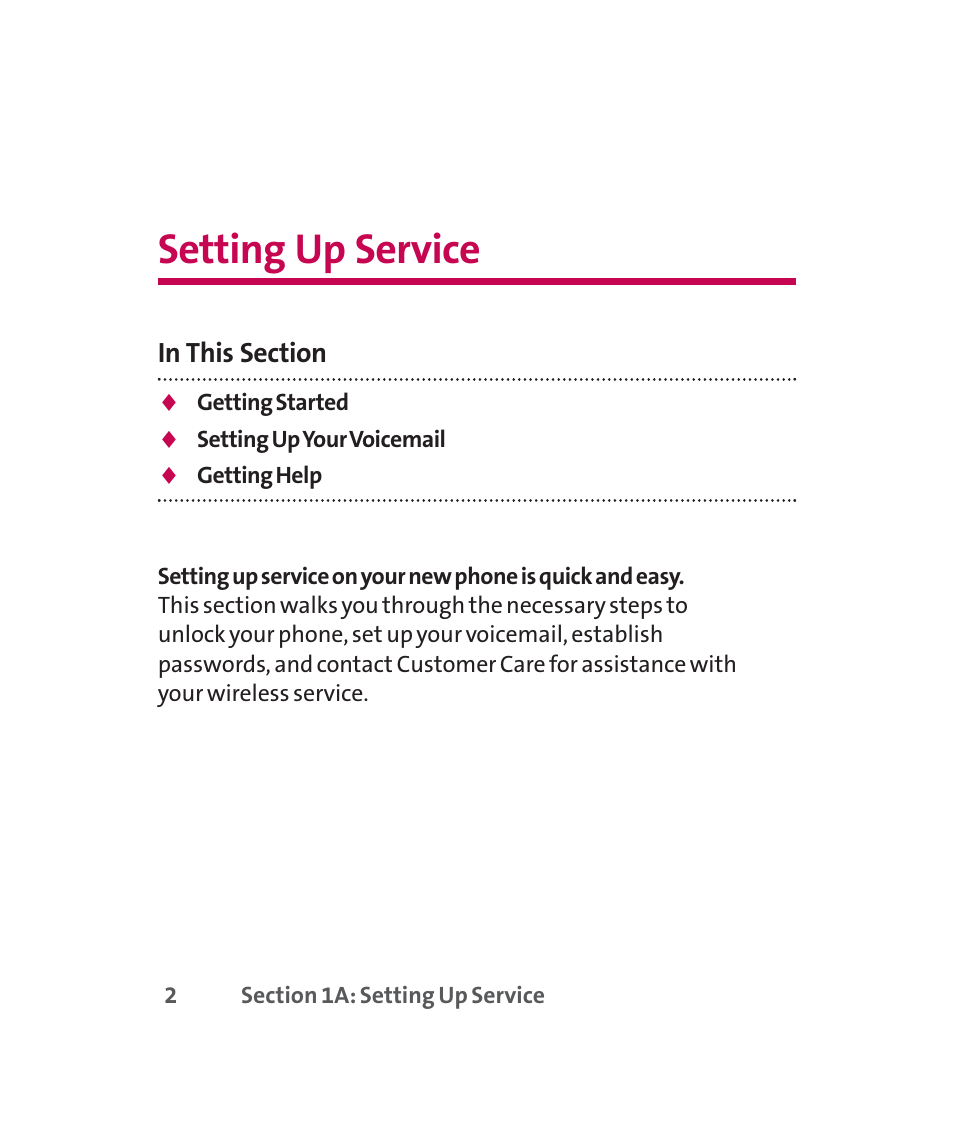 Setting up service | LG 160 User Manual | Page 15 / 416