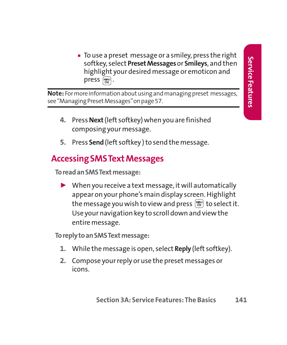 Accessing sms text messages | LG 160 User Manual | Page 154 / 416