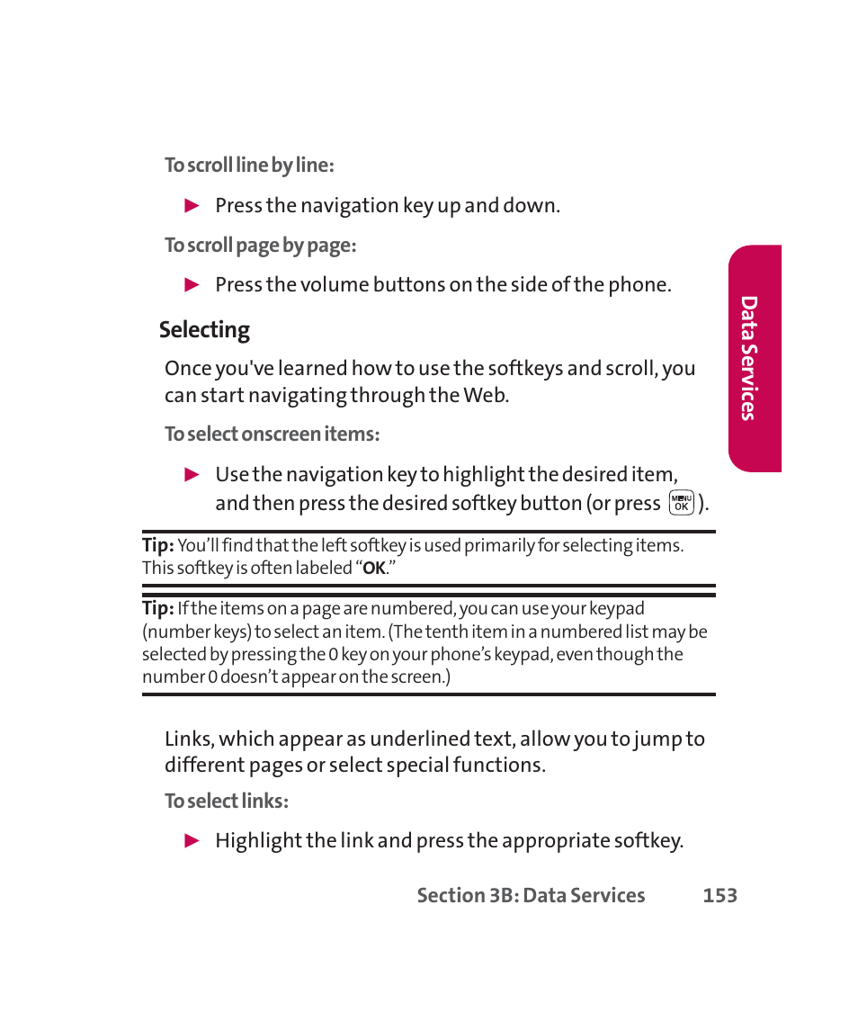 Selecting | LG 160 User Manual | Page 166 / 416