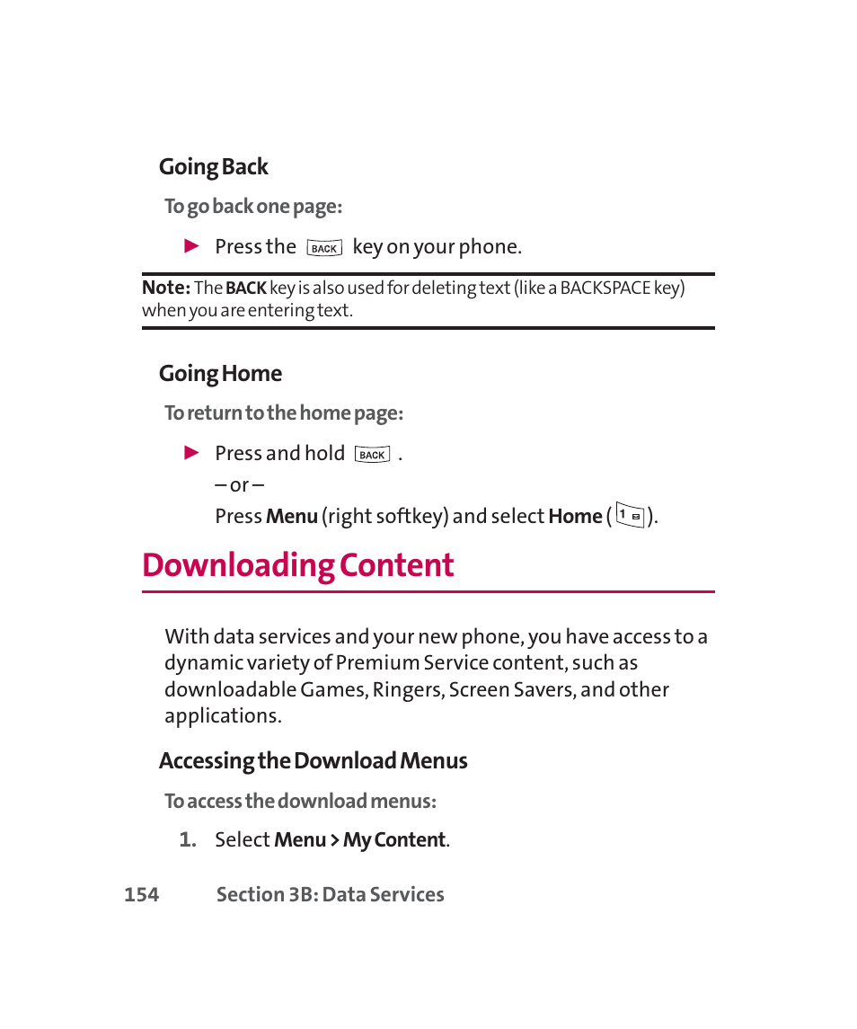 Downloading content | LG 160 User Manual | Page 167 / 416