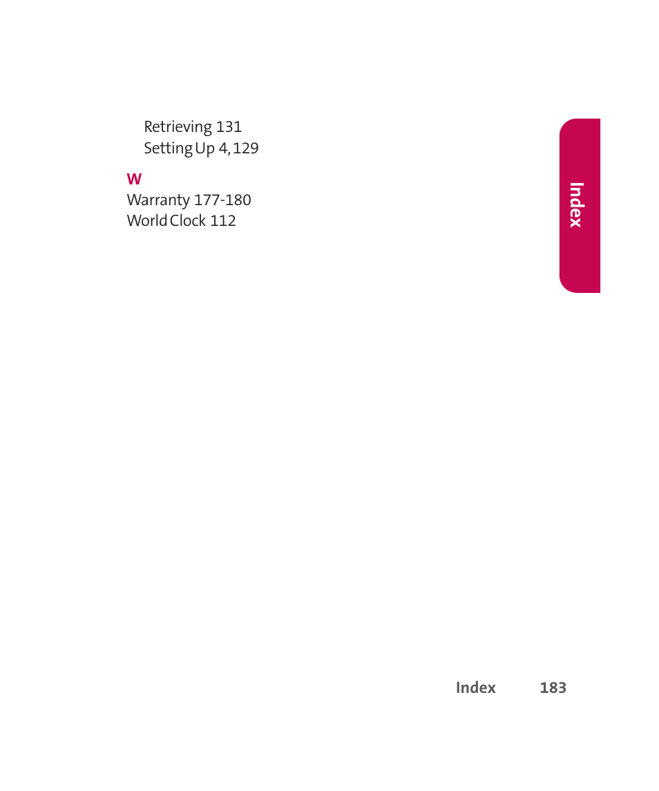 Inde x | LG 160 User Manual | Page 196 / 416