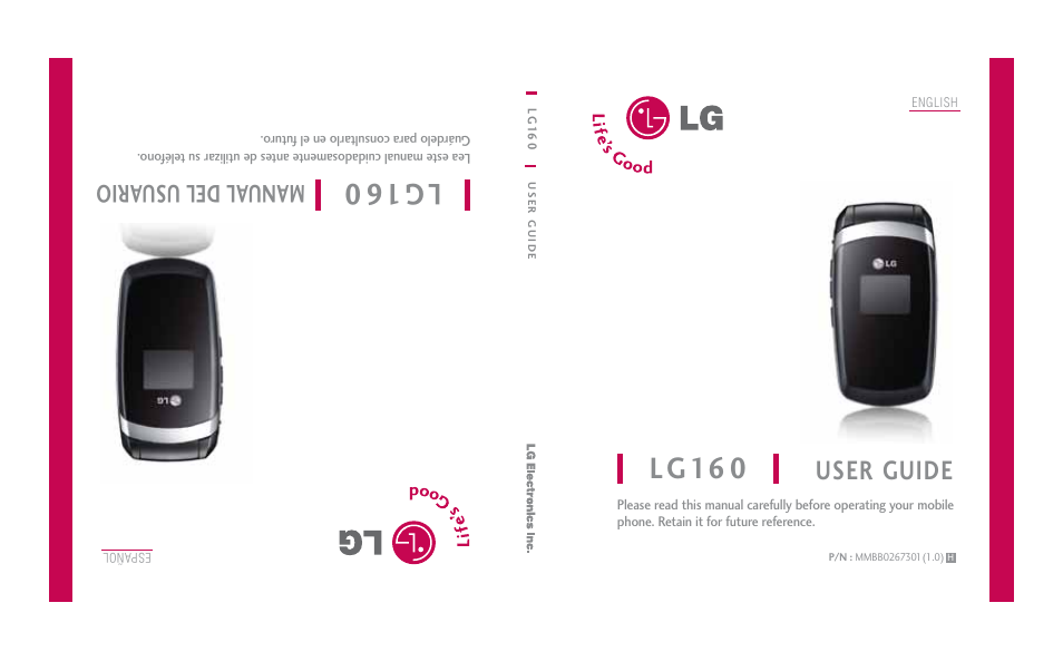 Lg 16 0, Lg1 60, User guide | Manual del usu ario | LG 160 User Manual | Page 198 / 416