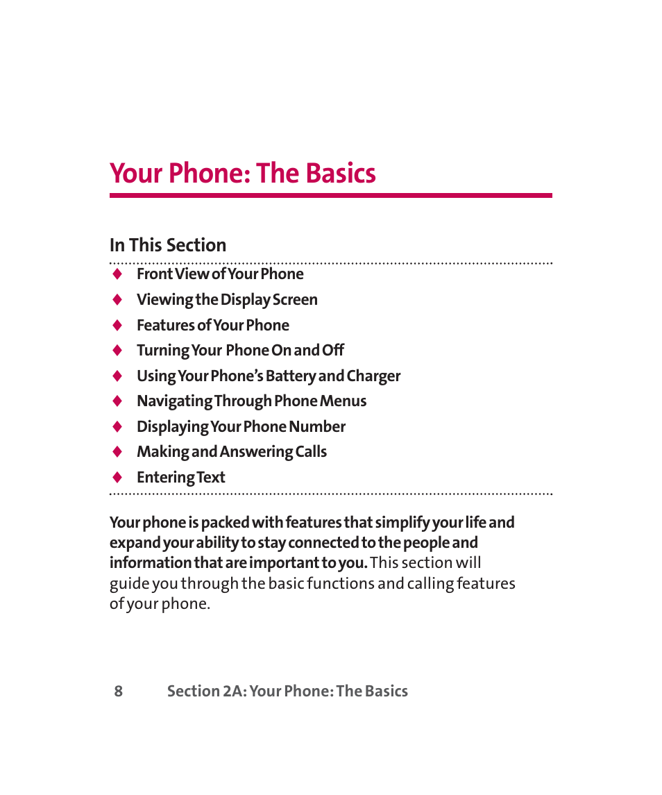 Your phone: the basics | LG 160 User Manual | Page 21 / 416