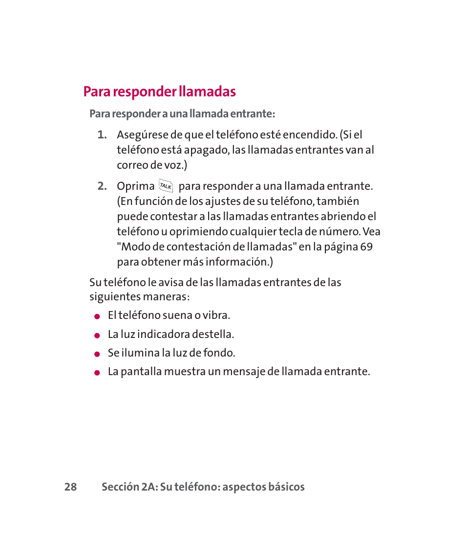 Para responder llamadas | LG 160 User Manual | Page 238 / 416