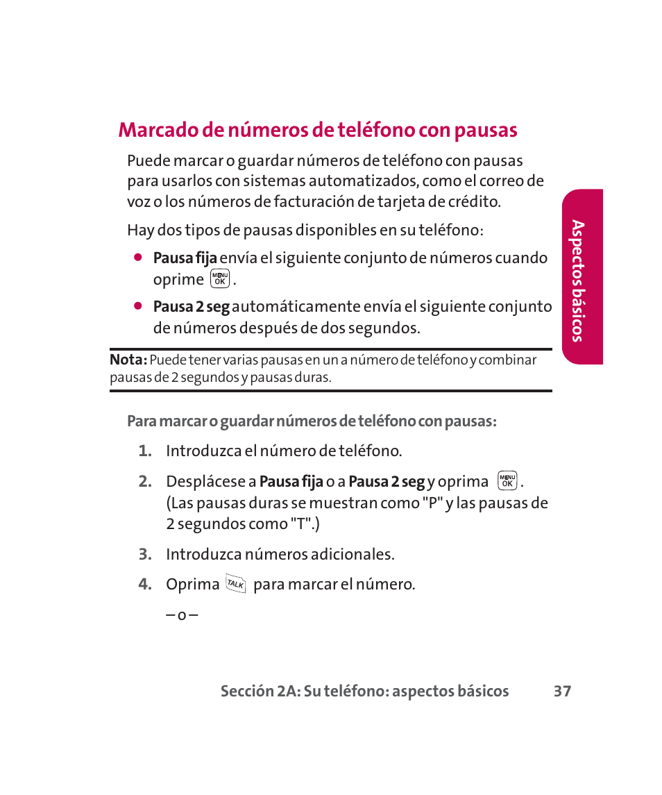 Marcado de números de teléfono con pausas | LG 160 User Manual | Page 247 / 416