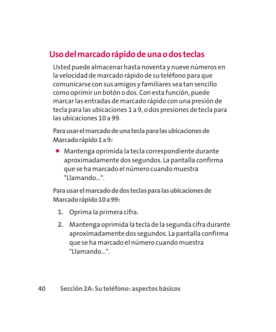 Uso del marcado rápido de una o dos teclas | LG 160 User Manual | Page 250 / 416