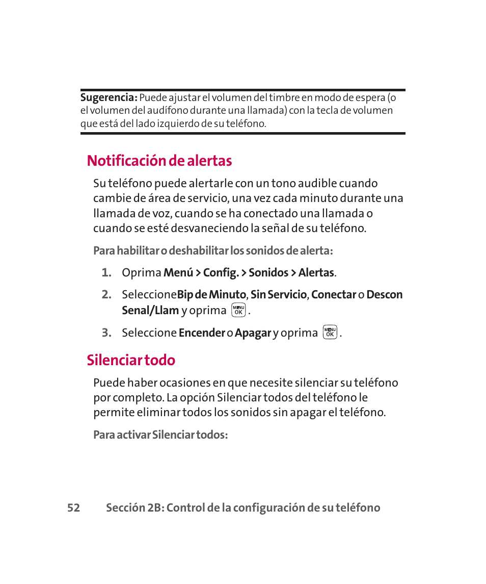 Notificación de alertas, Silenciar todo | LG 160 User Manual | Page 262 / 416