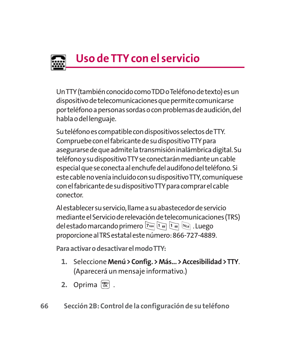 Uso de tty con el servicio | LG 160 User Manual | Page 276 / 416