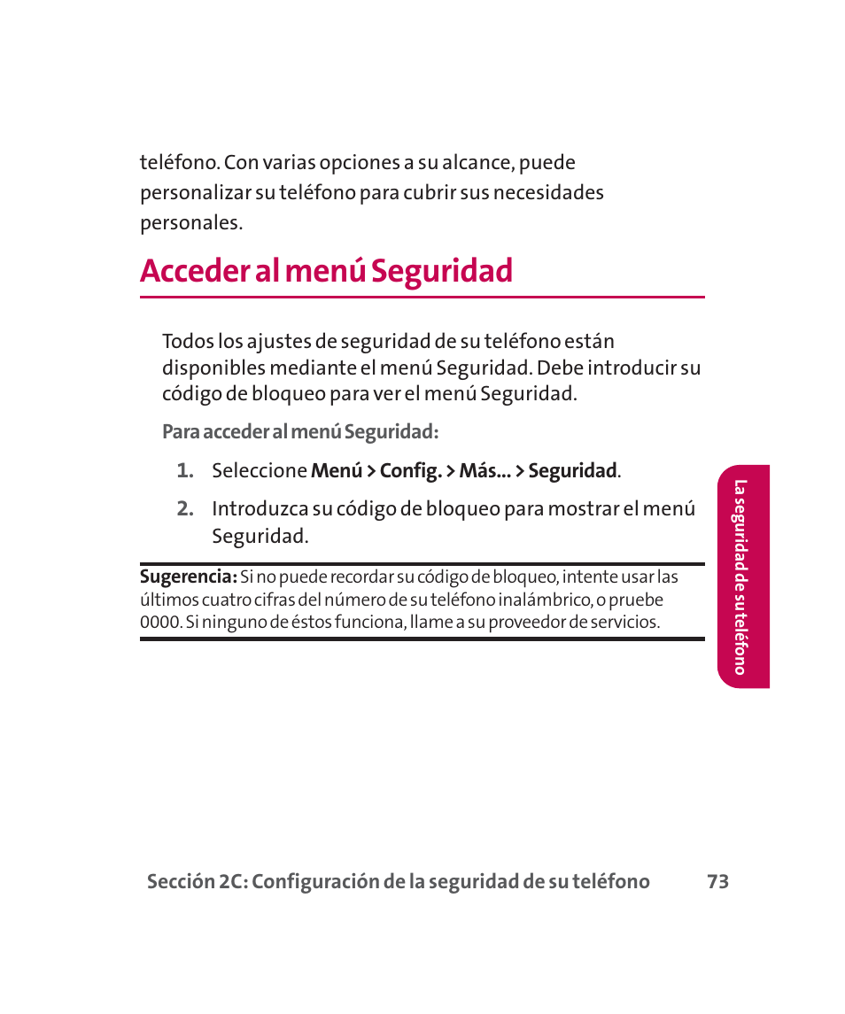 Acceder al menú seguridad | LG 160 User Manual | Page 283 / 416