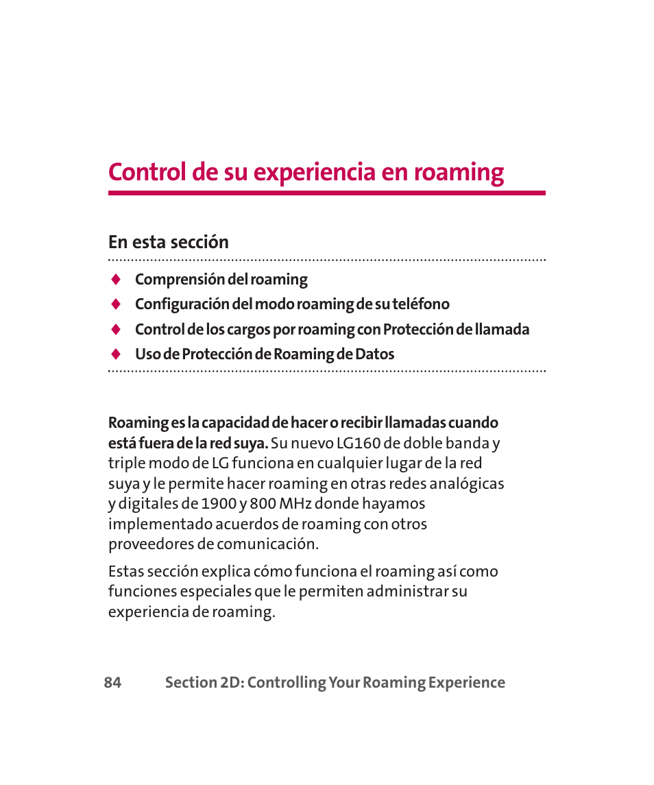 Control de su experiencia en roaming | LG 160 User Manual | Page 294 / 416