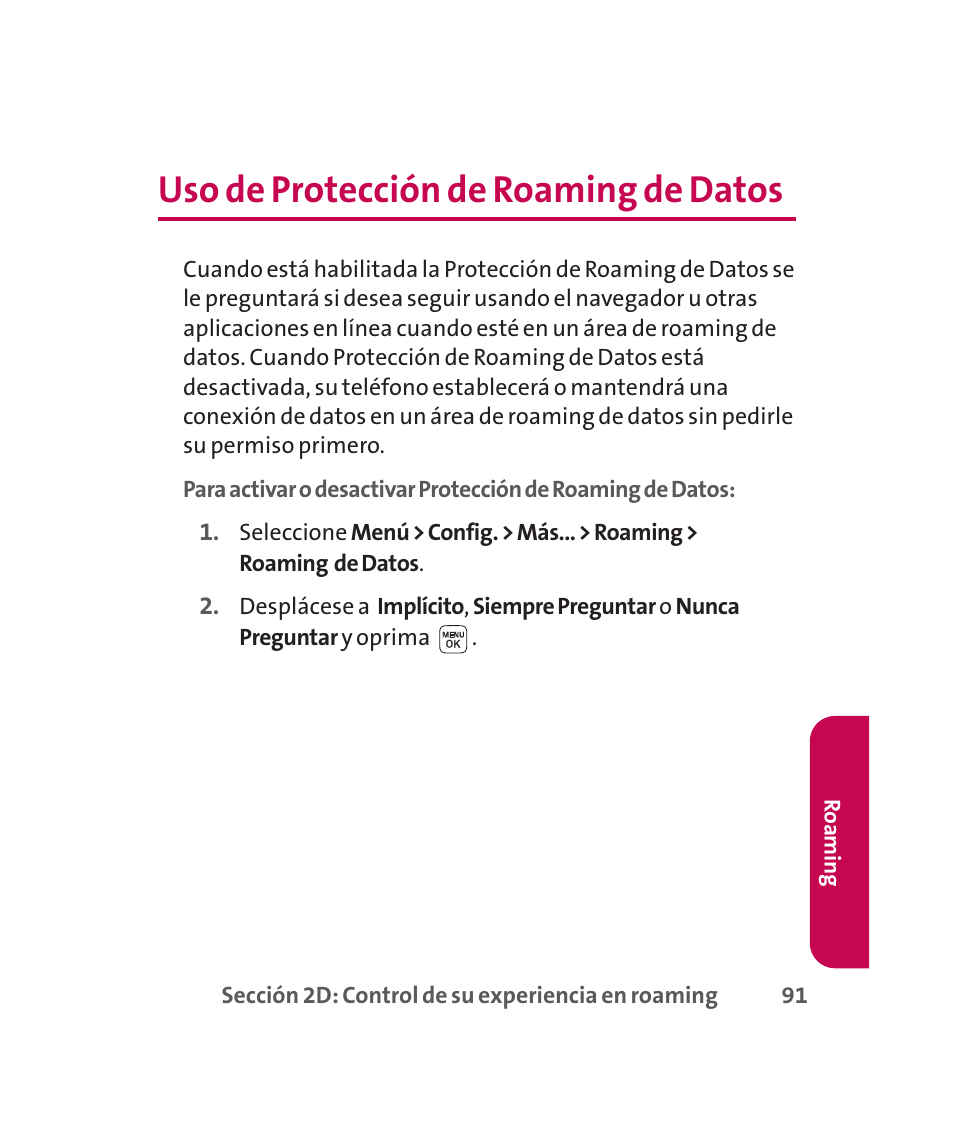 Uso de protección de roaming de datos | LG 160 User Manual | Page 301 / 416