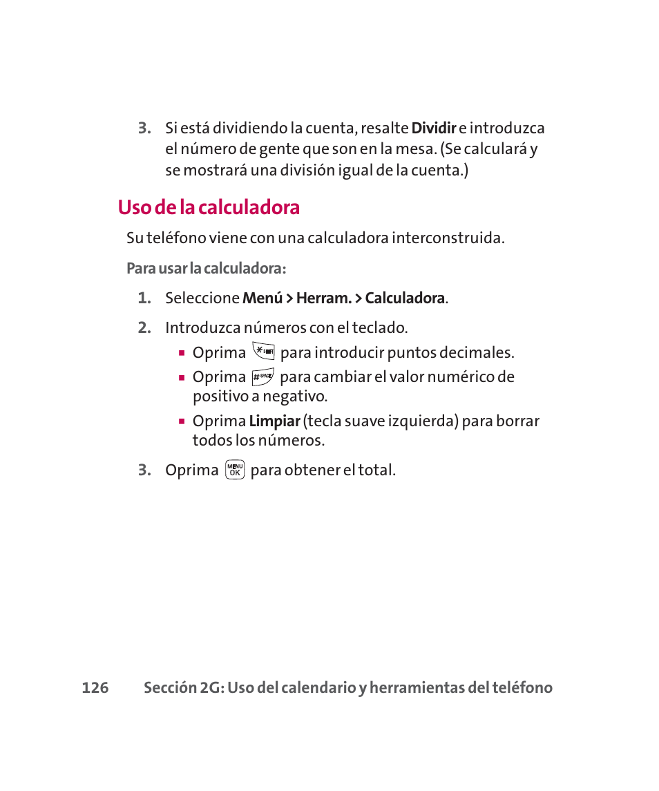 Uso de la calculadora | LG 160 User Manual | Page 336 / 416