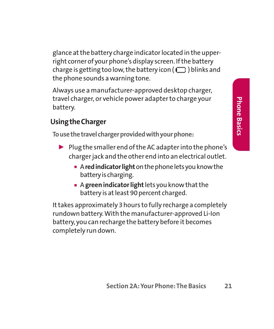 Using the charger | LG 160 User Manual | Page 34 / 416