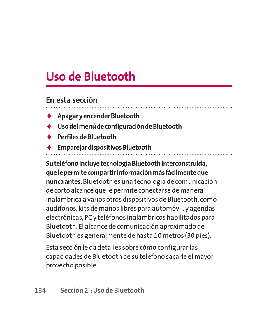 Uso de bluetooth, Sección 2h | LG 160 User Manual | Page 344 / 416