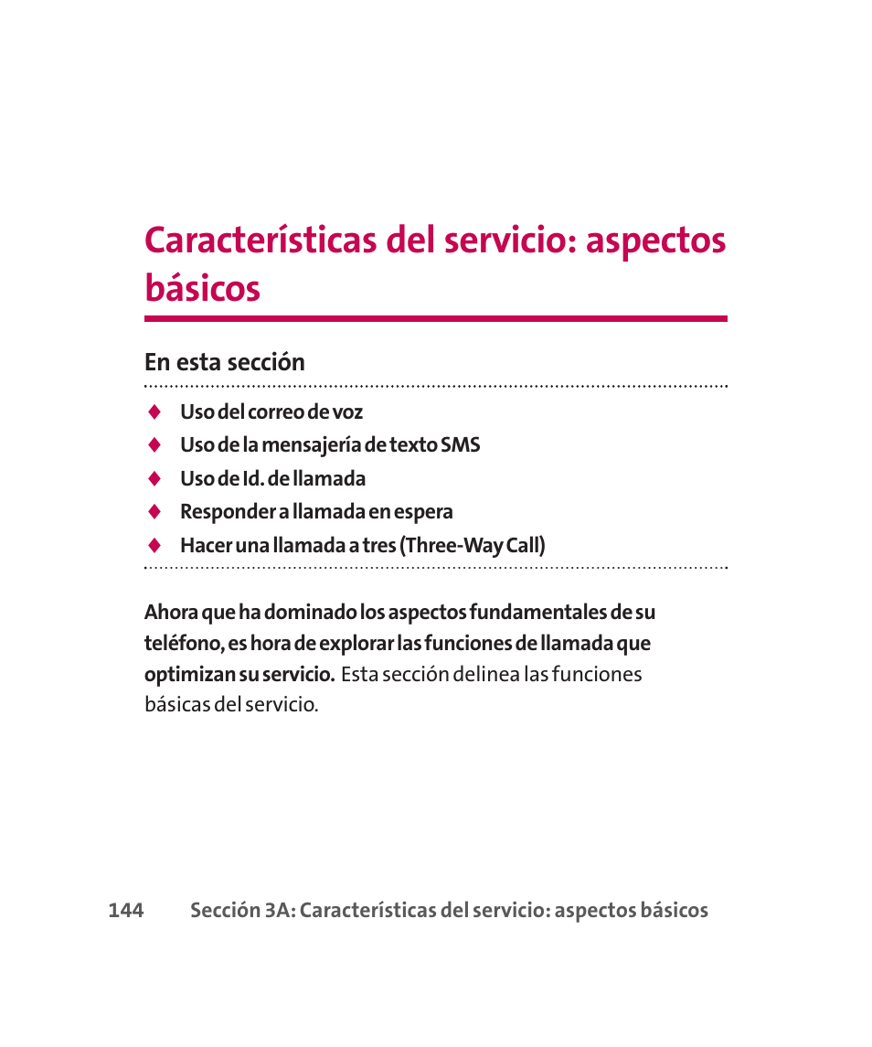 Características del servicio: aspectos básicos, Sección 3a | LG 160 User Manual | Page 354 / 416