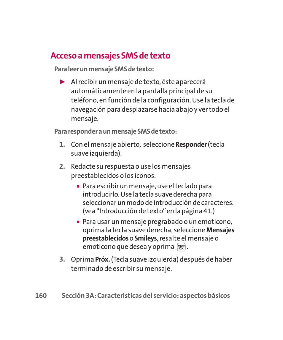 Acceso a mensajes sms de texto | LG 160 User Manual | Page 370 / 416