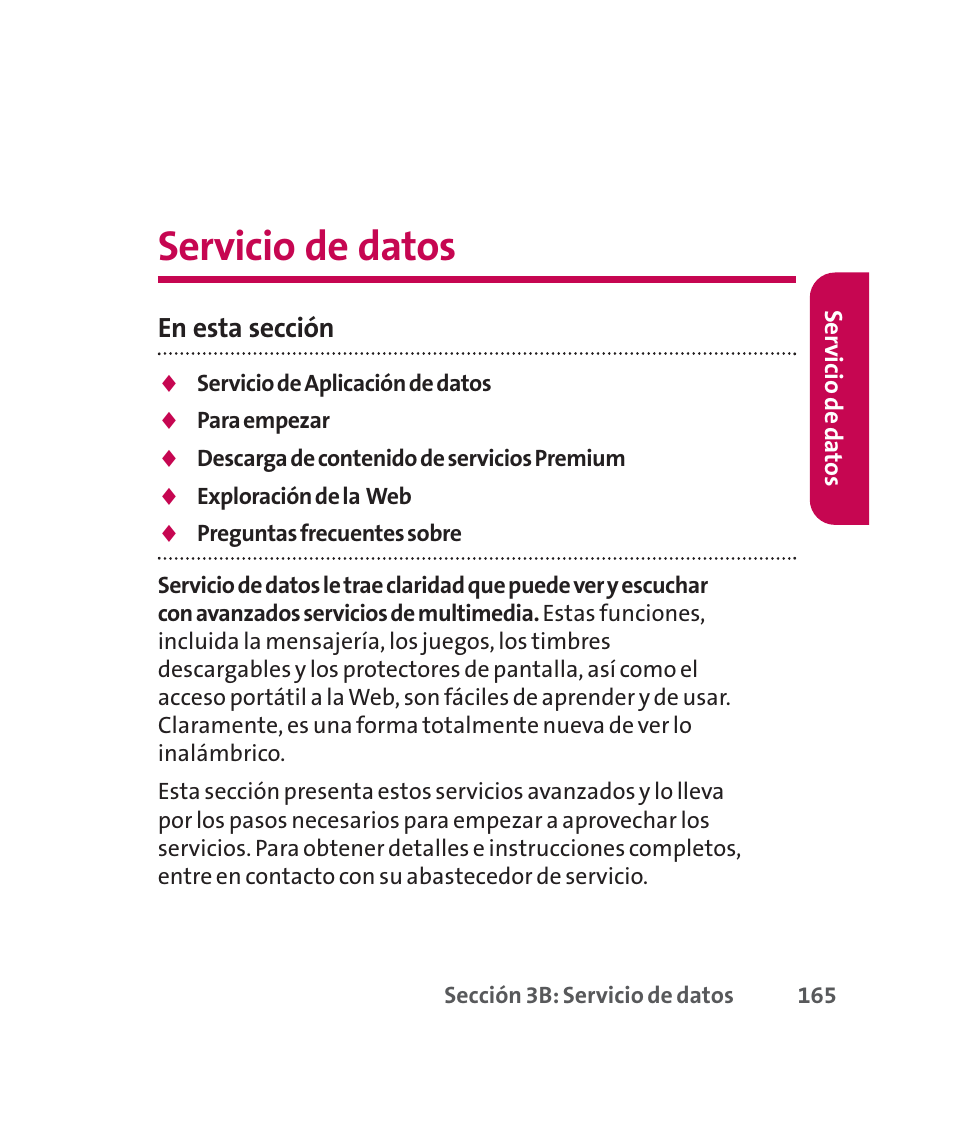 Servicio de datos, Sección 3b | LG 160 User Manual | Page 375 / 416