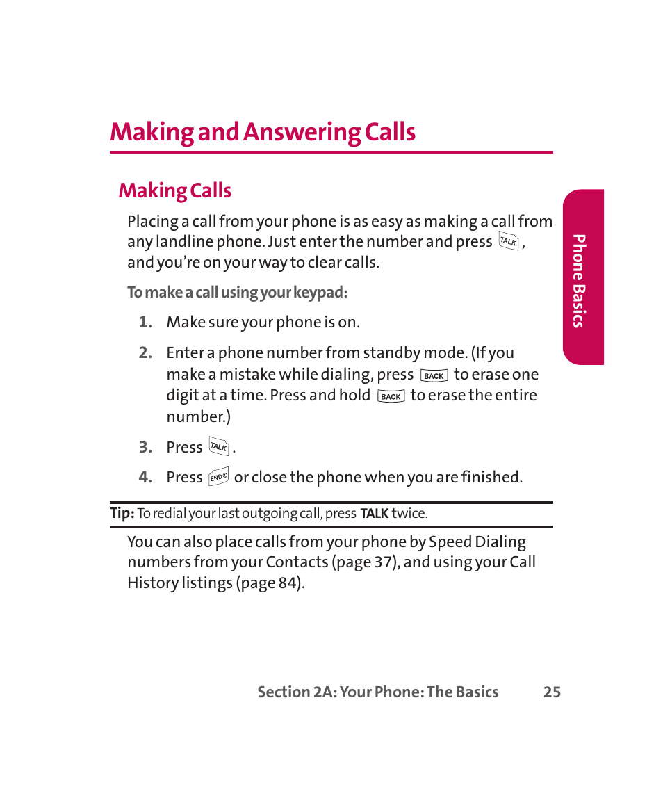 Making and answering calls, Making calls | LG 160 User Manual | Page 38 / 416