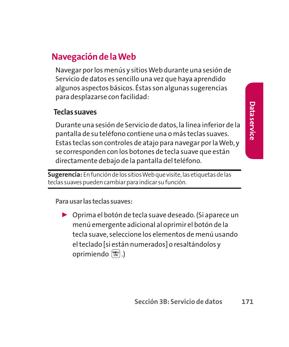 Navegación de la web | LG 160 User Manual | Page 381 / 416