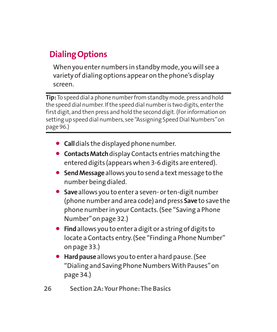 Dialing options | LG 160 User Manual | Page 39 / 416