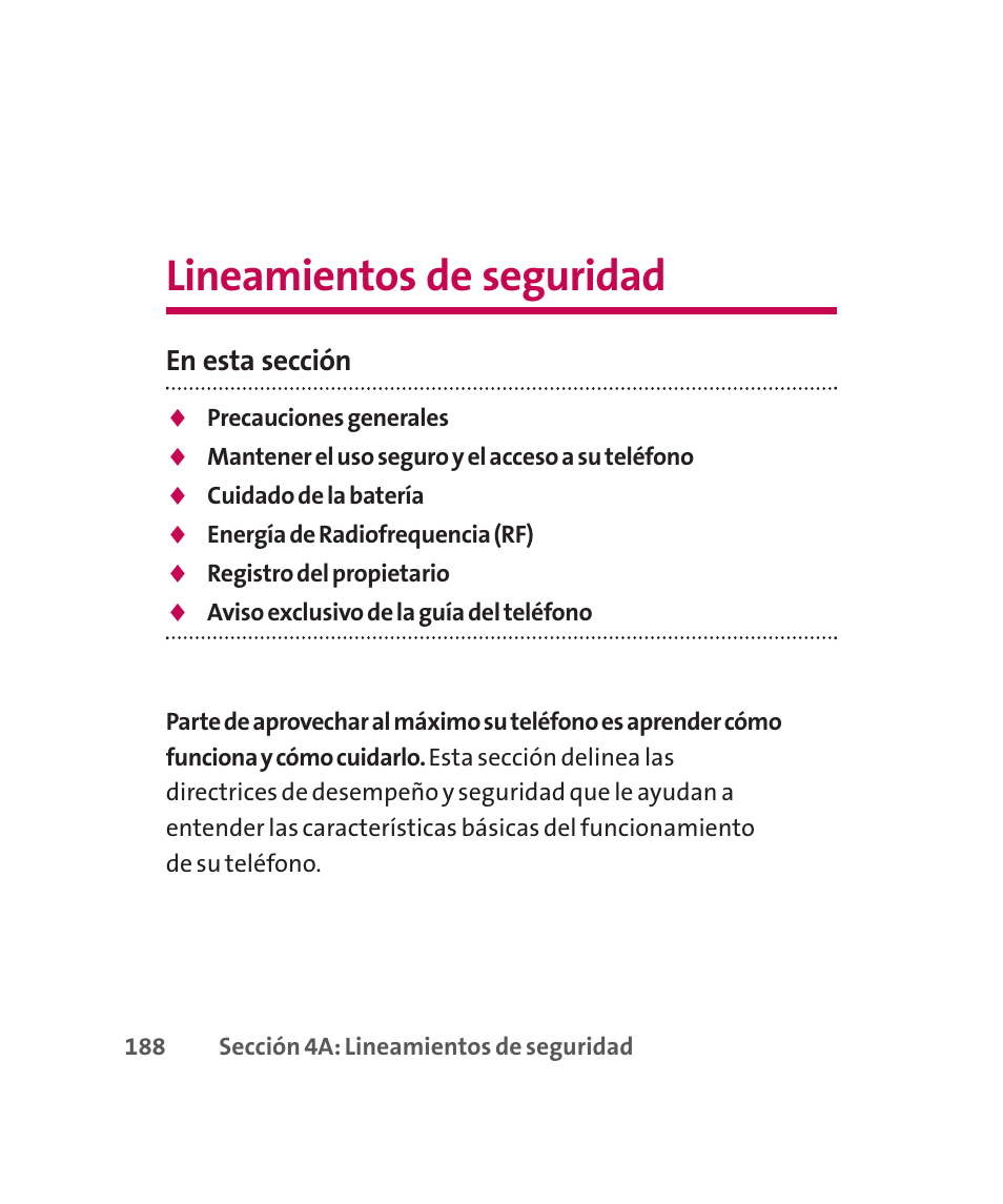 Lineamientos de seguridad, Sección 4a | LG 160 User Manual | Page 398 / 416