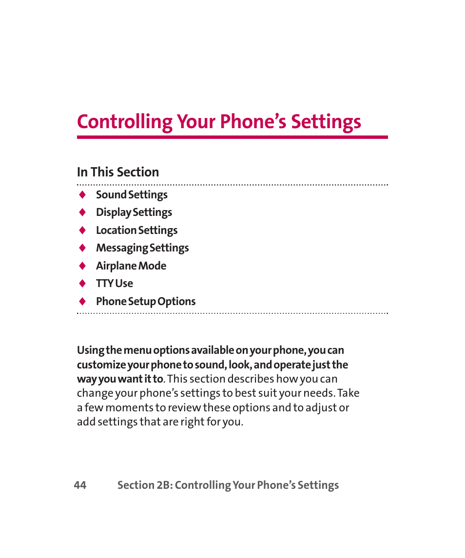 Controlling your phone’s settings | LG 160 User Manual | Page 57 / 416