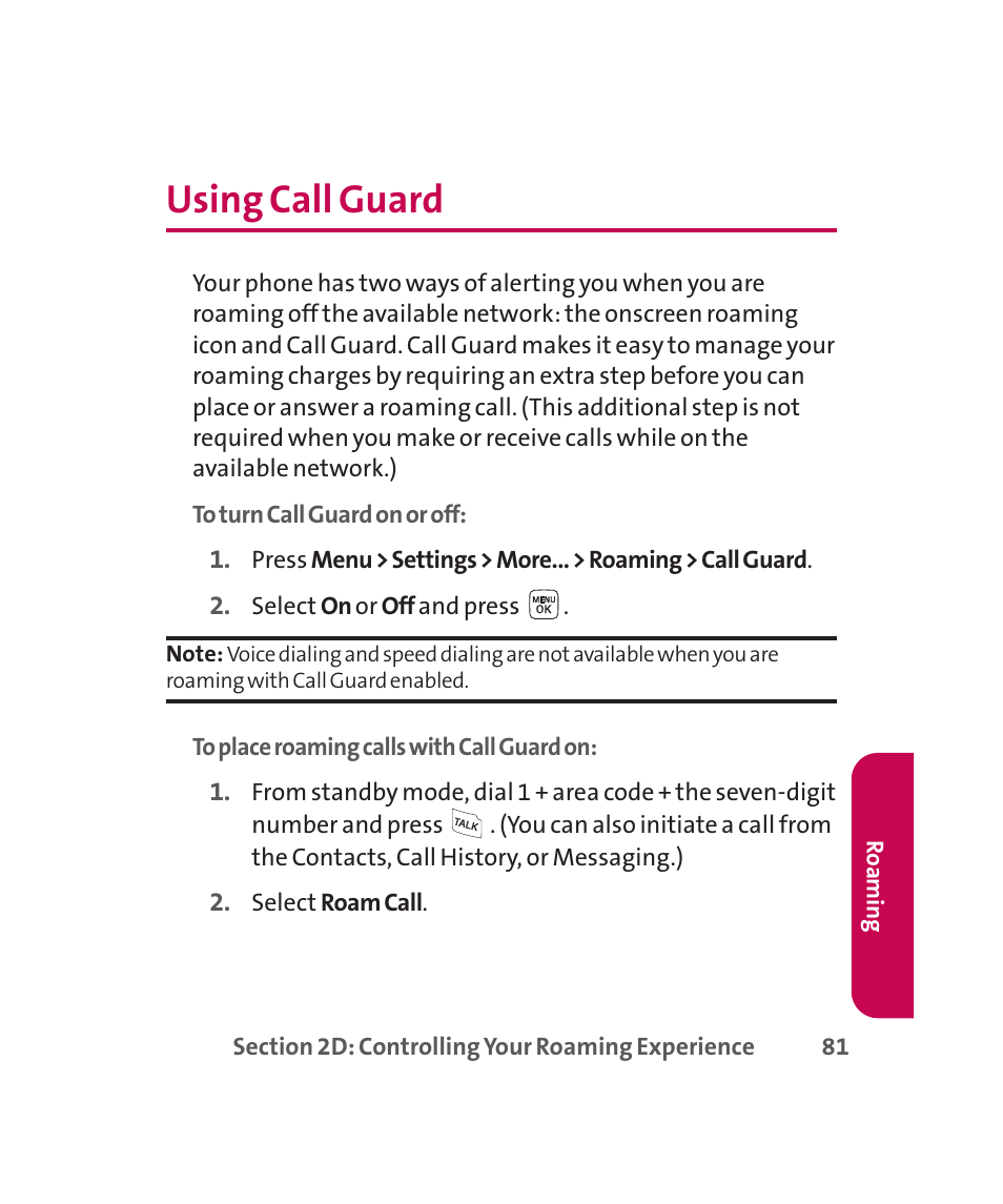 Using call guard | LG 160 User Manual | Page 94 / 416