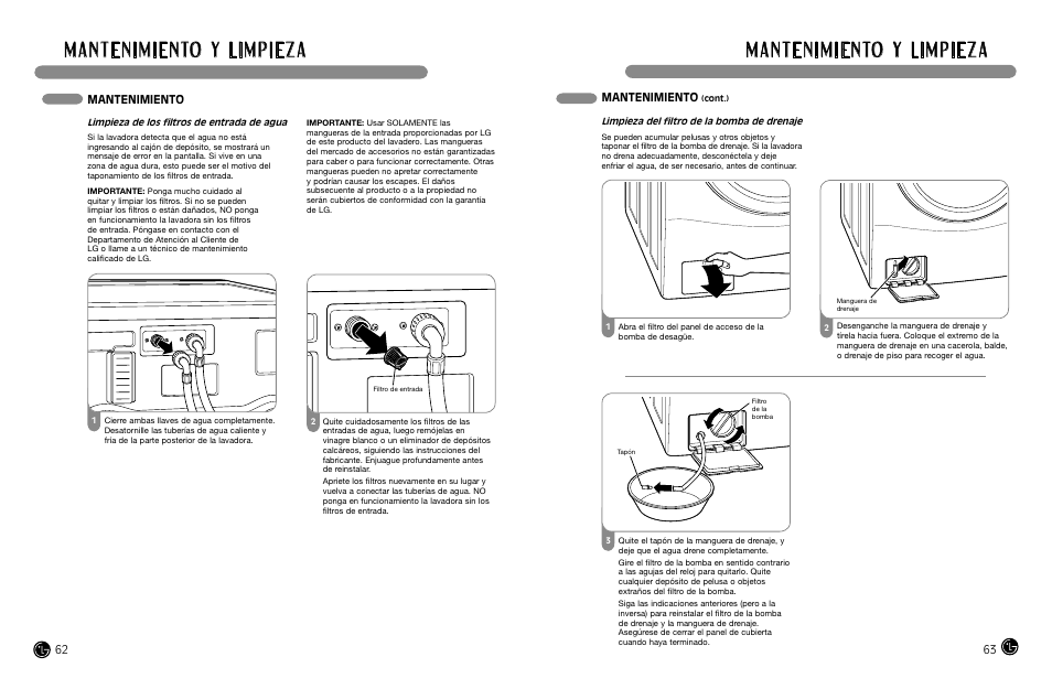 Mantenimiento | LG WM2487H*MA User Manual | Page 32 / 37