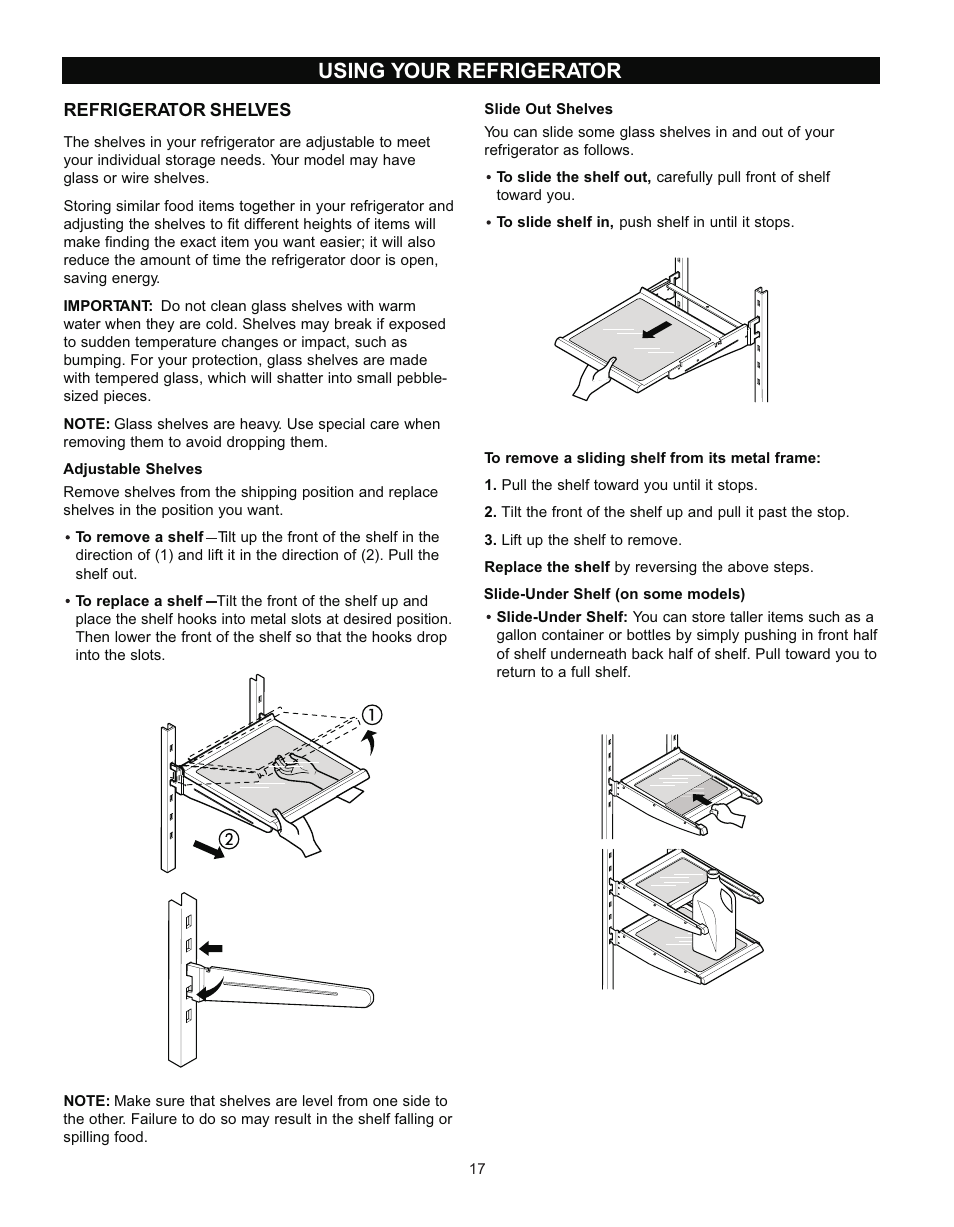 Using your refrigerator | LG LRT 1933 User Manual | Page 17 / 33