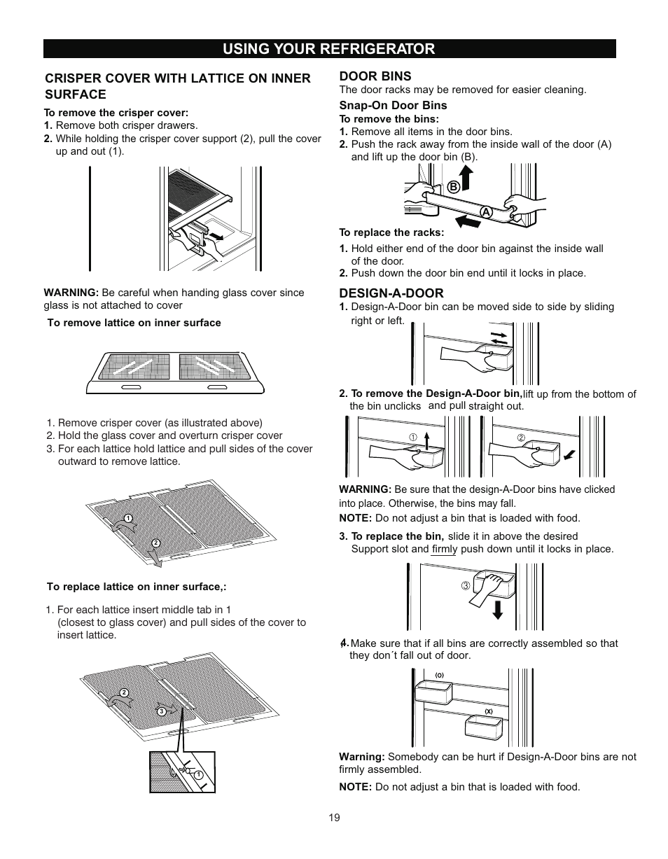 Using your refrigerator | LG LRT 1933 User Manual | Page 19 / 33