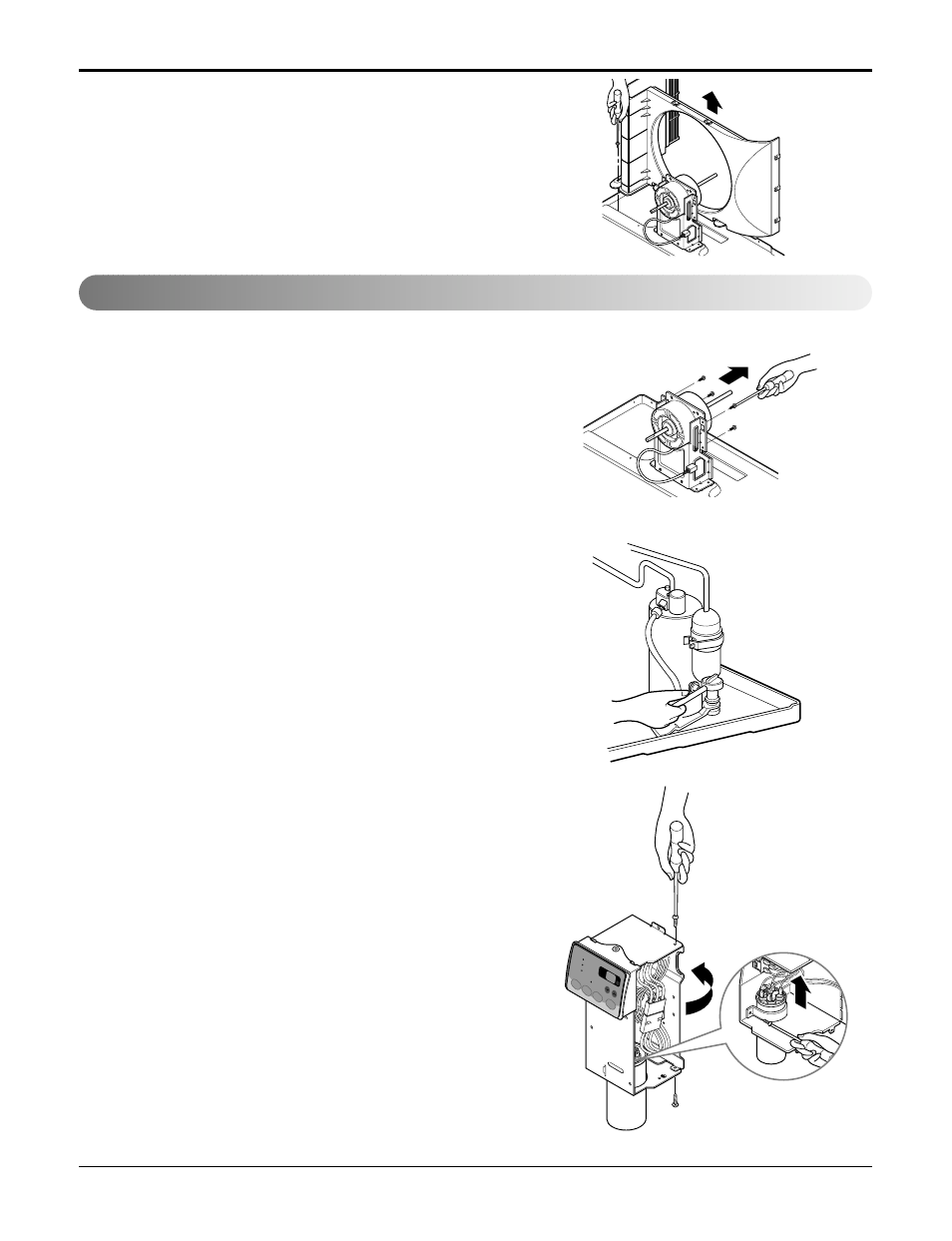 Electrical parts, Service manual 19 6. shroud, Motor | Compressor, Capacitor, Disassembly instructions, Fig. 33 | LG LT1230HR User Manual | Page 19 / 34