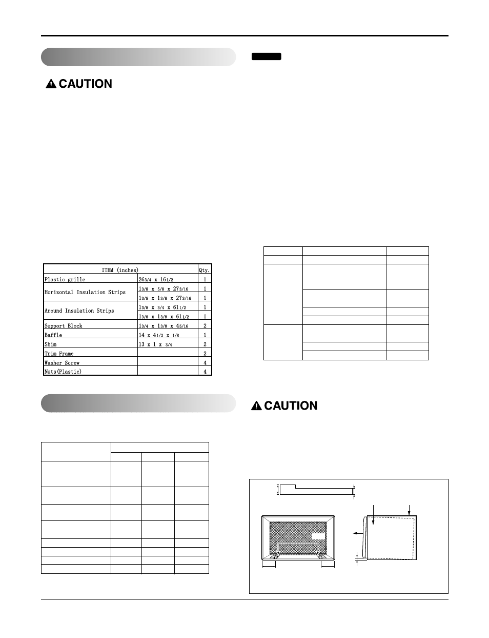 Installation how to install, Items in installation hardware, 8 room air conditioner installation | LG LT1230HR User Manual | Page 8 / 34