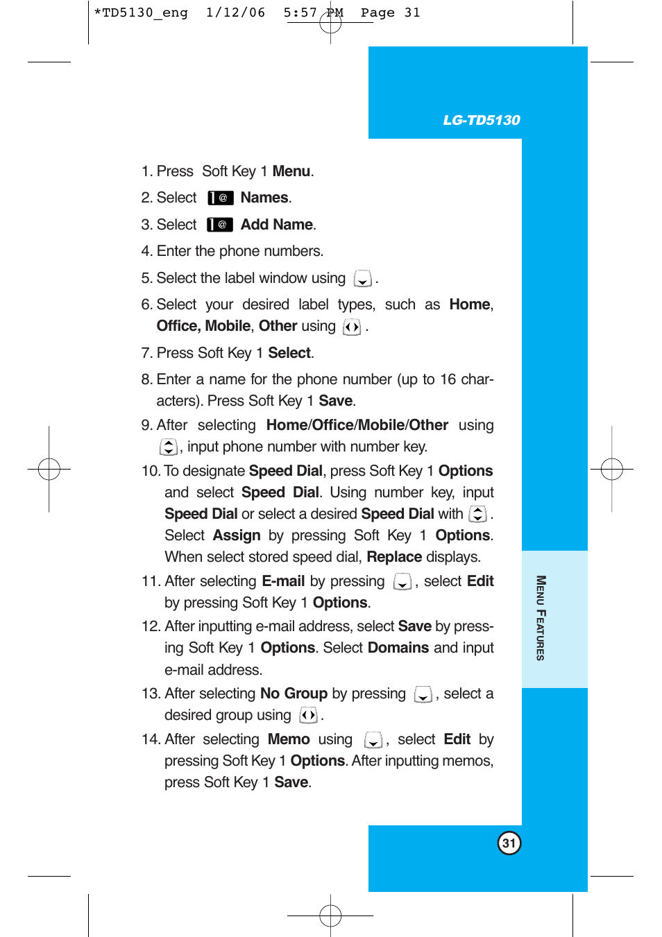 LG -TD5130 User Manual | Page 32 / 92