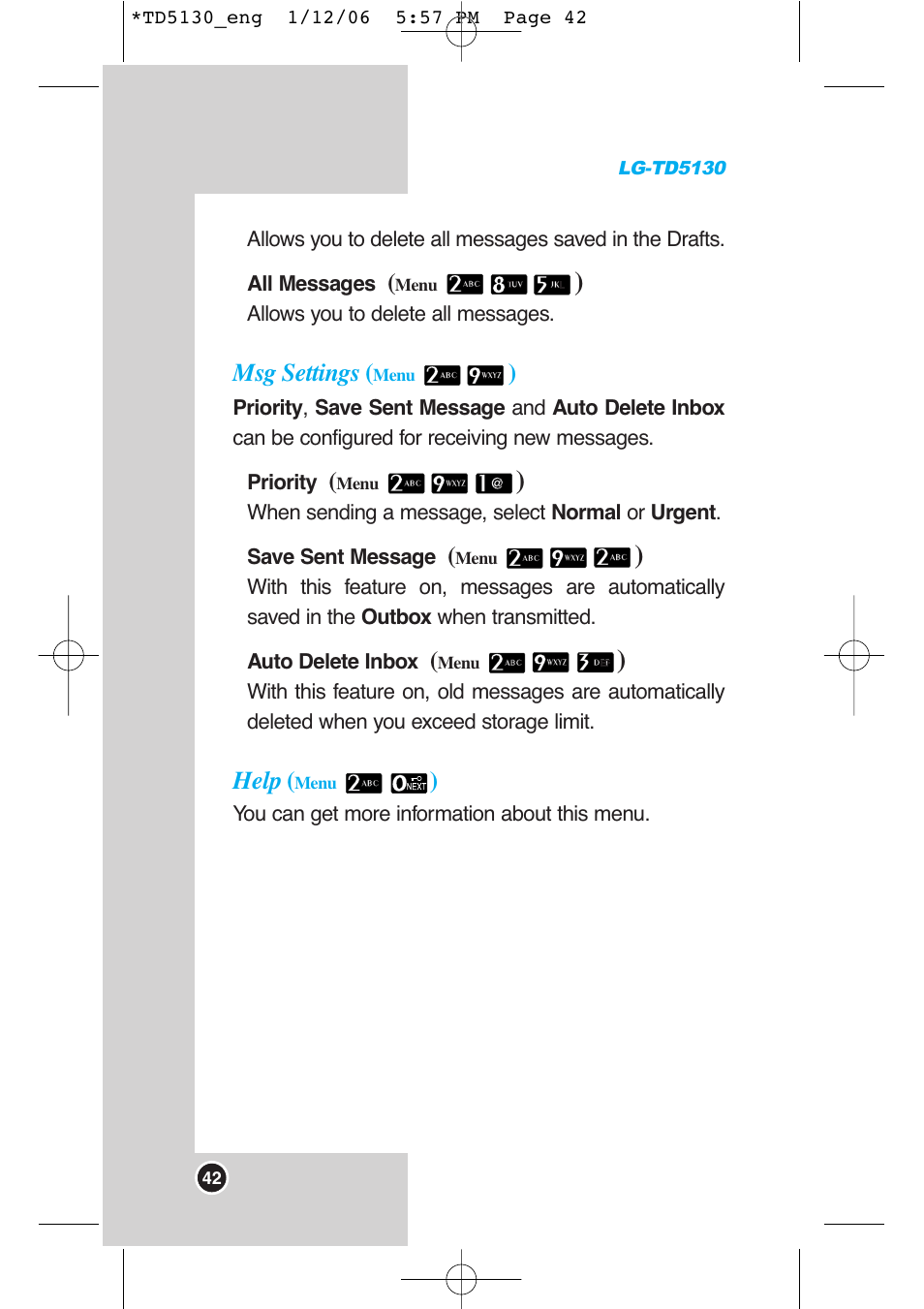 LG -TD5130 User Manual | Page 43 / 92