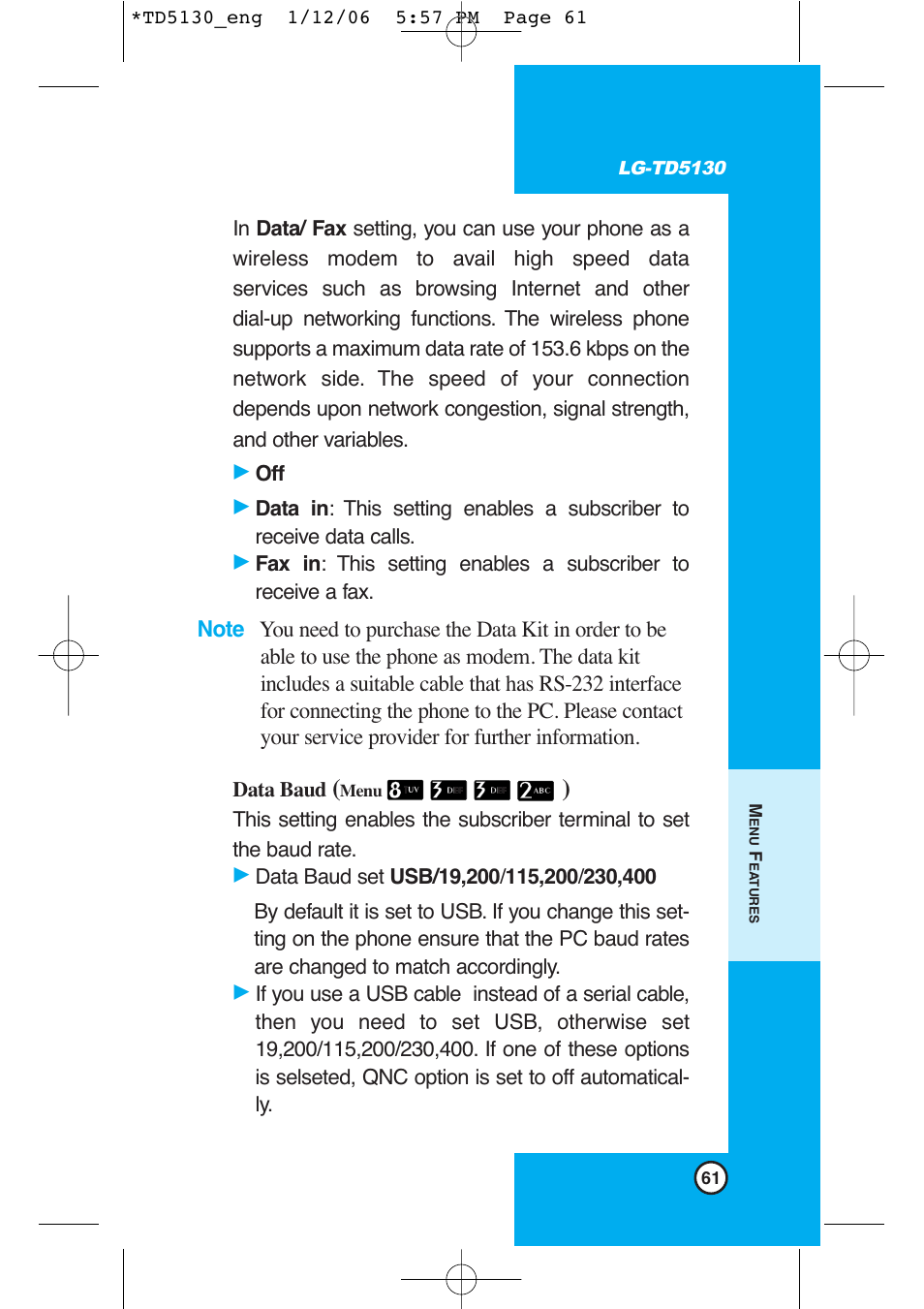 LG -TD5130 User Manual | Page 62 / 92