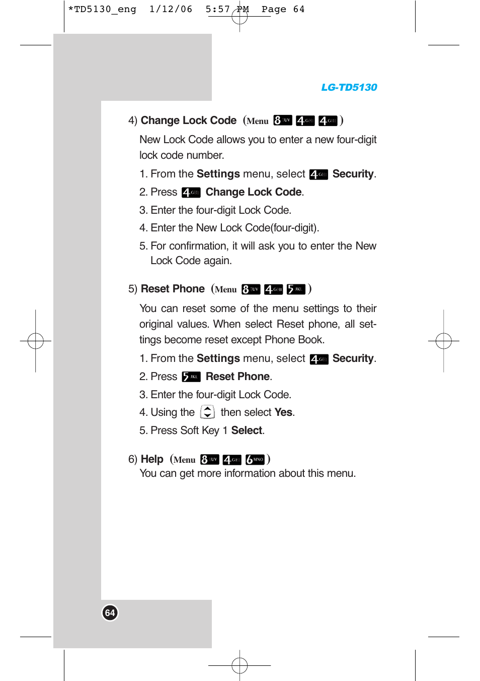 LG -TD5130 User Manual | Page 65 / 92