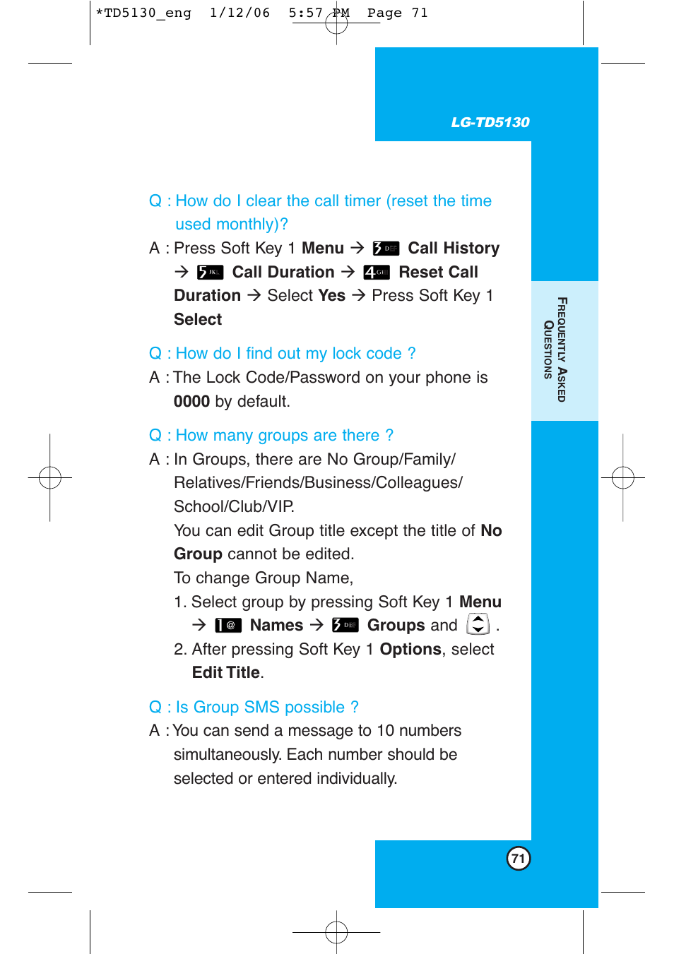 LG -TD5130 User Manual | Page 72 / 92