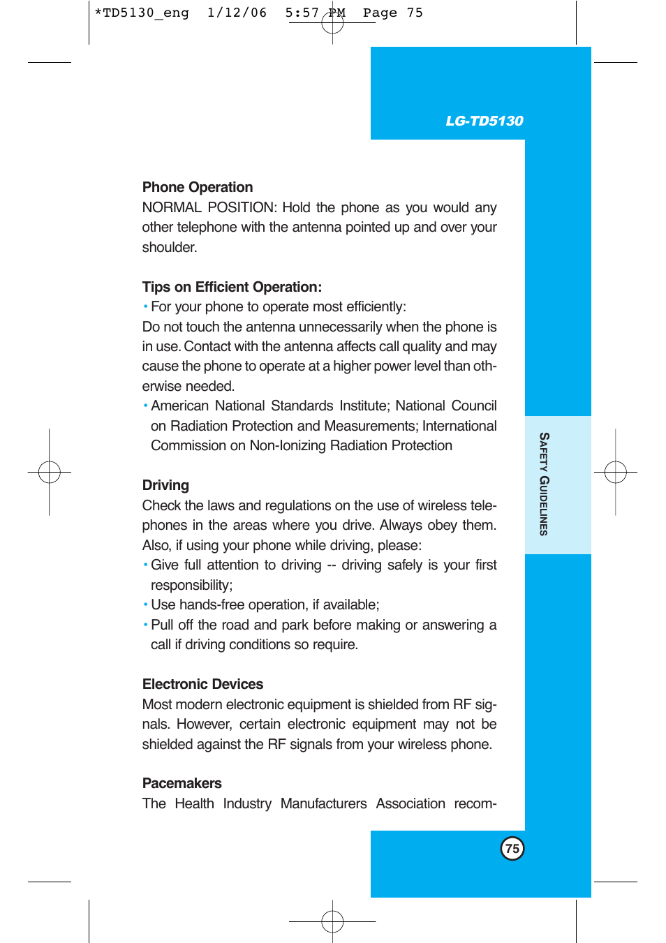 LG -TD5130 User Manual | Page 76 / 92