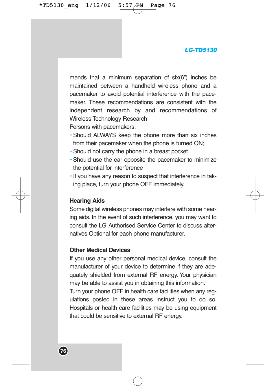 LG -TD5130 User Manual | Page 77 / 92