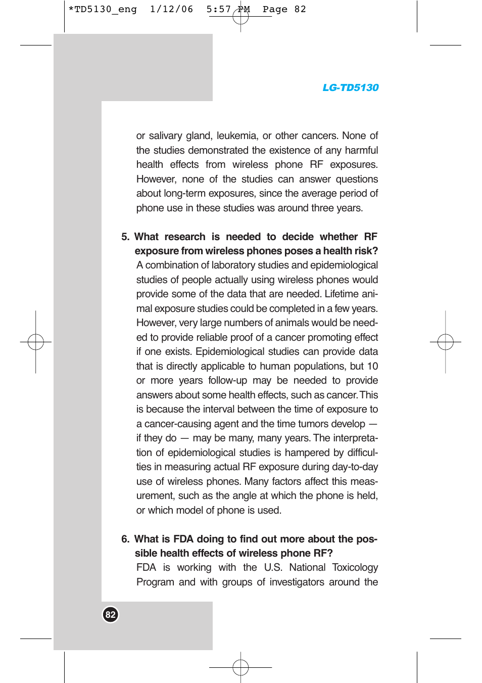 LG -TD5130 User Manual | Page 83 / 92