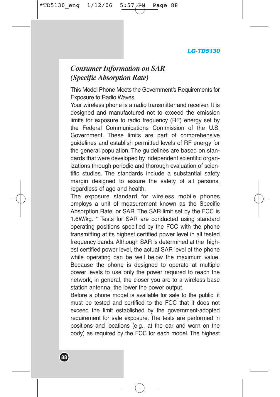 LG -TD5130 User Manual | Page 89 / 92