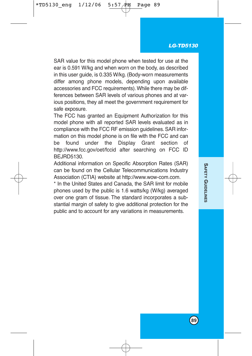 LG -TD5130 User Manual | Page 90 / 92