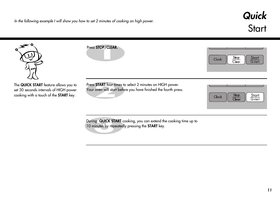 Quick start | LG MC-924JLA User Manual | Page 11 / 35