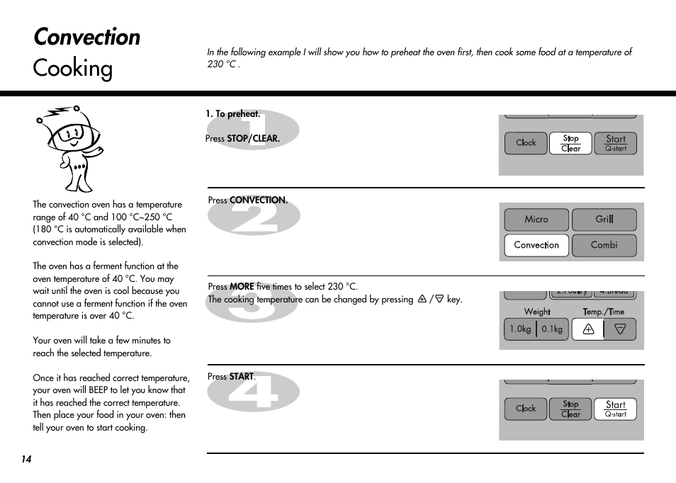 Convection cooking | LG MC-924JLA User Manual | Page 14 / 35