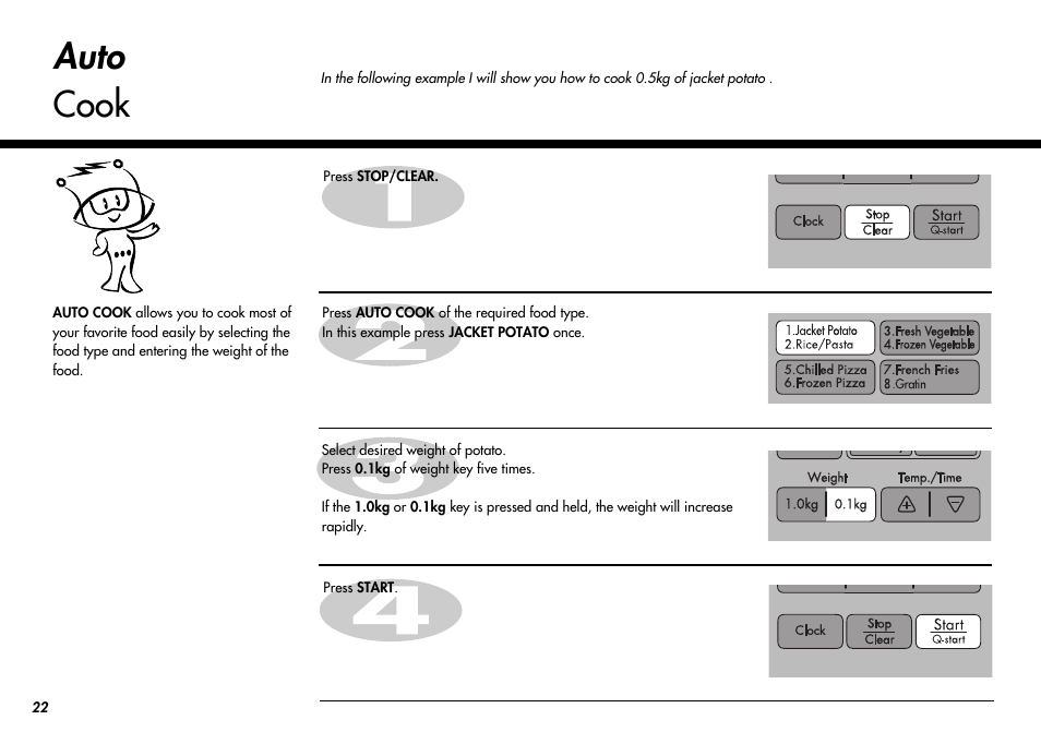 Auto cook | LG MC-924JLA User Manual | Page 22 / 35