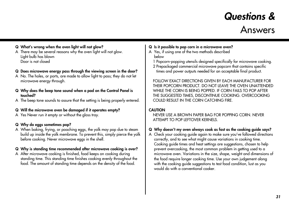 Questions & answers | LG MC-924JLA User Manual | Page 31 / 35