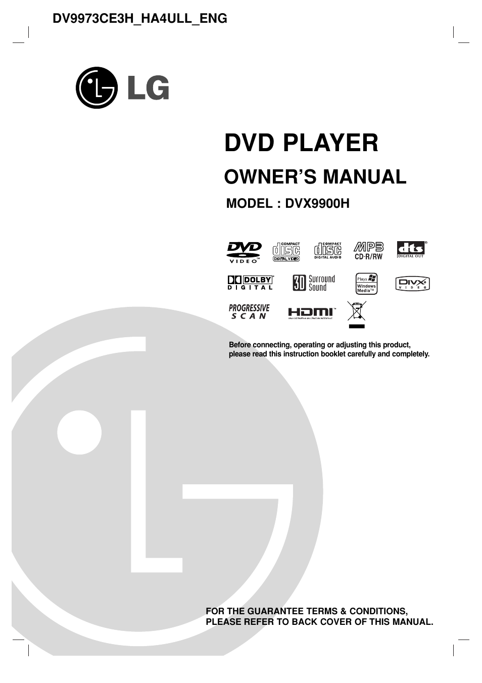 LG DVX9900H User Manual | 31 pages