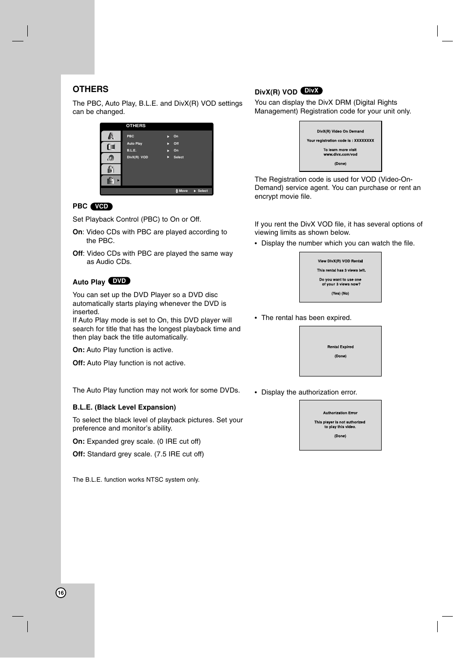 Others | LG DVX9900H User Manual | Page 16 / 31