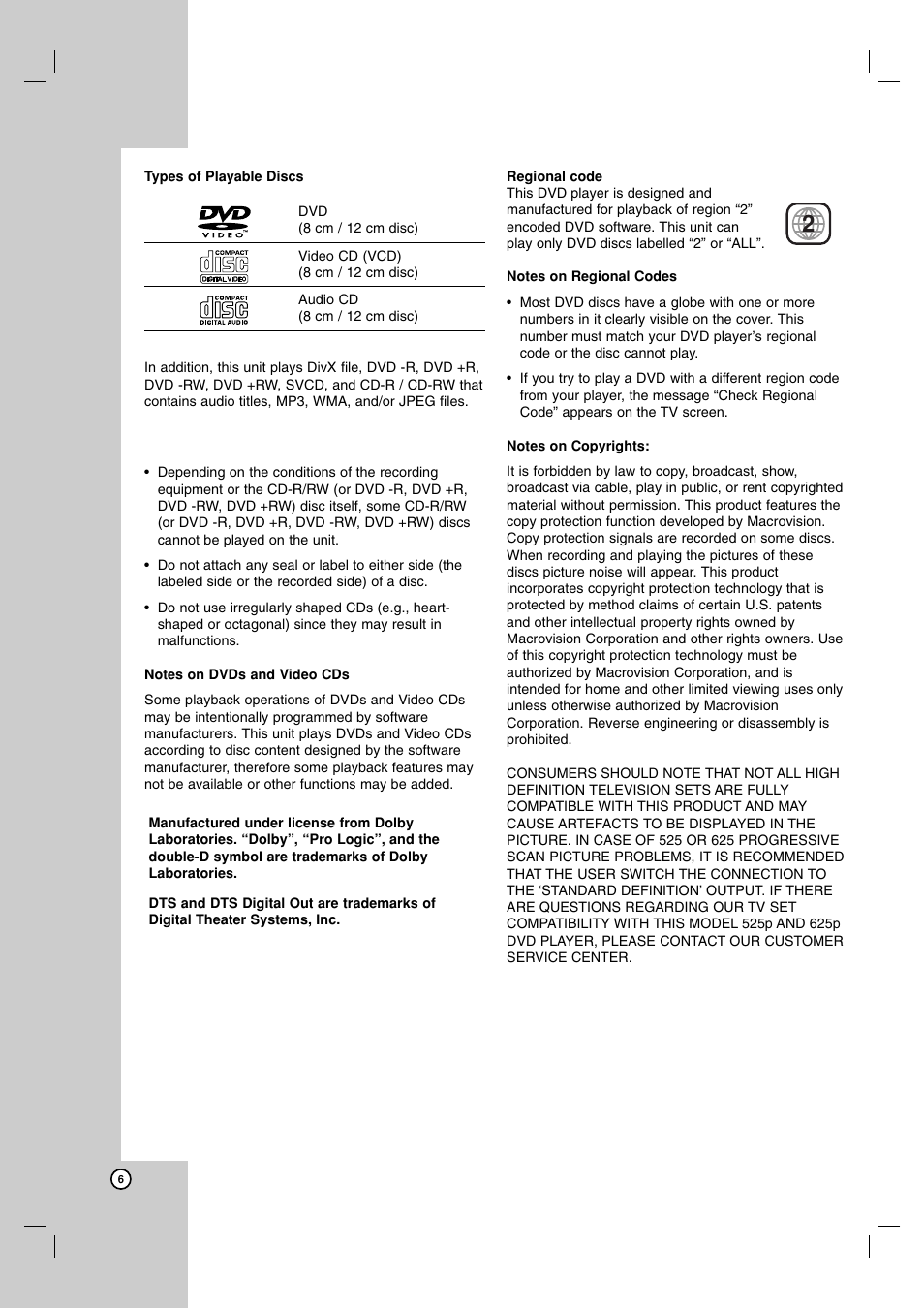 LG DVX9900H User Manual | Page 6 / 31